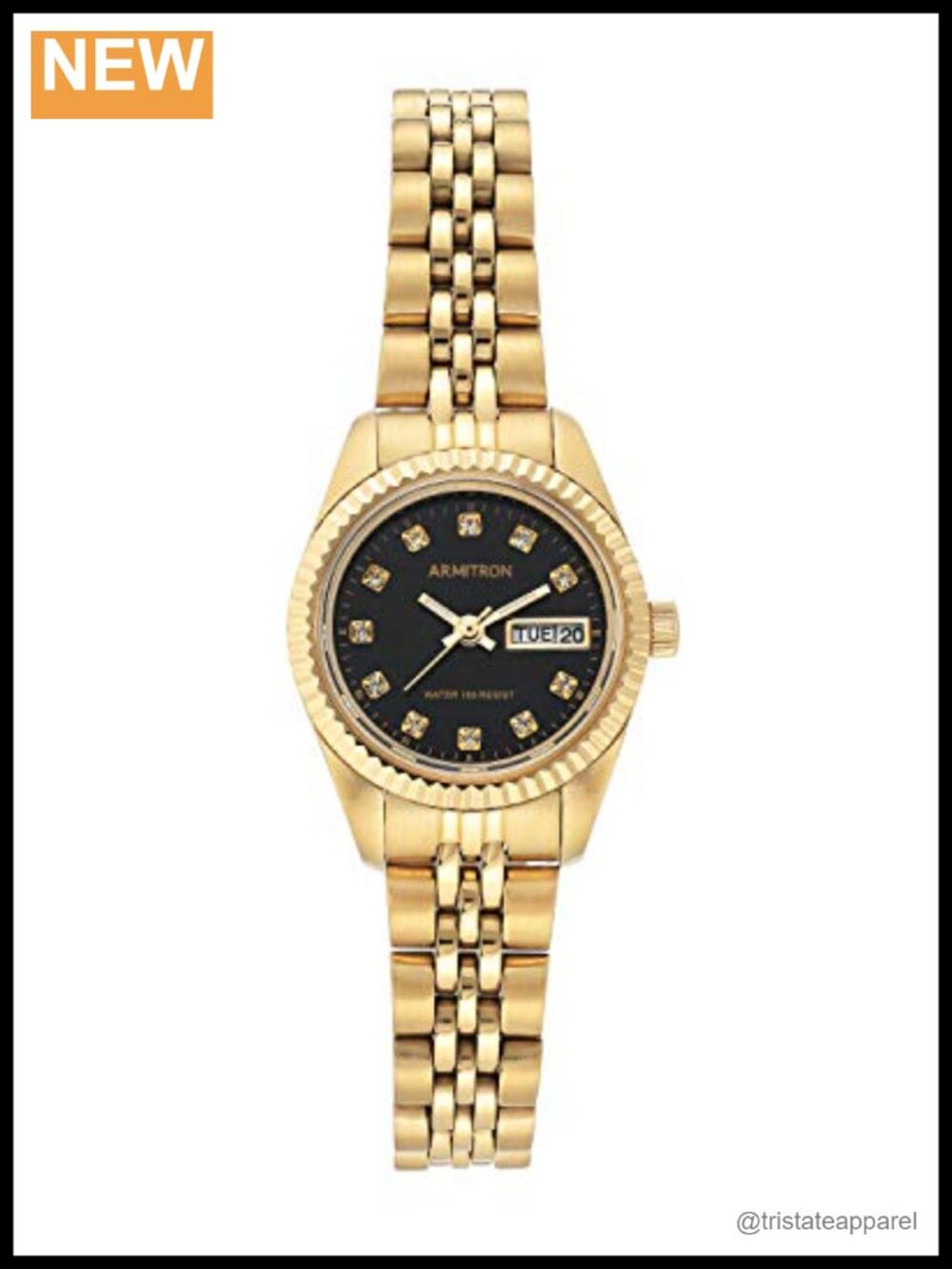 Womens Japanese Quartz Bracelet Watch Crystal Accented Day Date Water Resistant